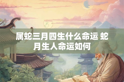 属蛇三月四生什么命运 蛇月生人命运如何