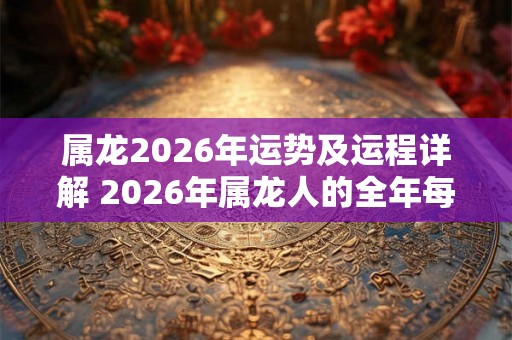 属龙2026年运势及运程详解 2026年属龙人的全年每月运势
