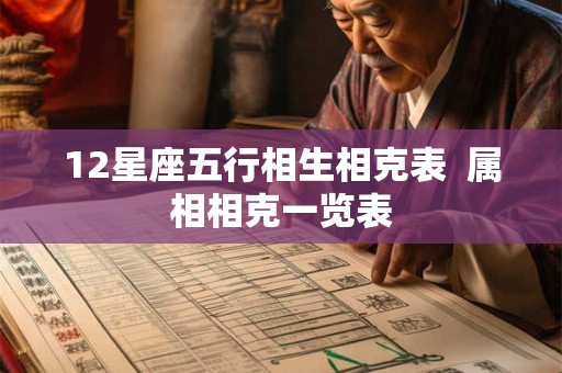 12星座五行相生相克表 属相相克一览表 12星座五行相生相克表 属相相克一览表