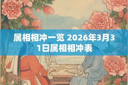 属相相冲一览 2026年3月31日属相相冲表