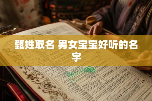 甄姓取名 男女宝宝好听的名字