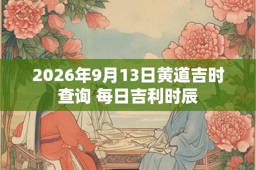2026年9月13日黄道吉时查询 每日吉利时辰