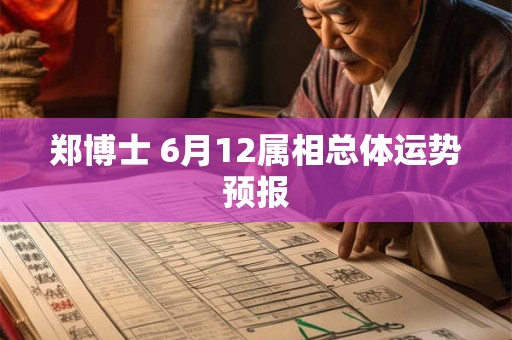 郑博士 6月12属相总体运势预报