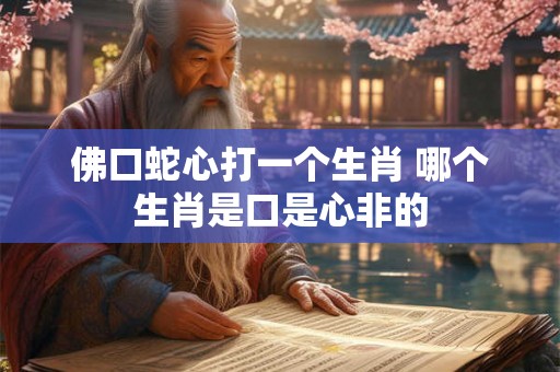 佛口蛇心打一个生肖 哪个生肖是口是心非的