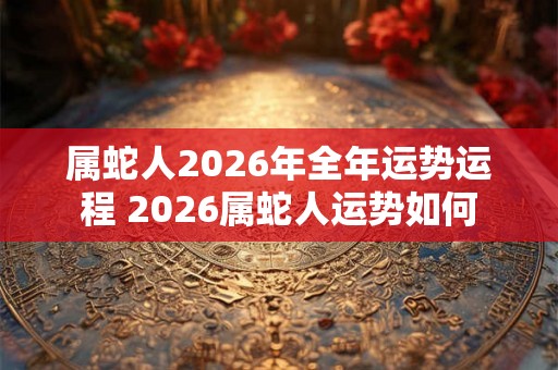 属蛇人2026年全年运势运程 2026属蛇人运势如何
