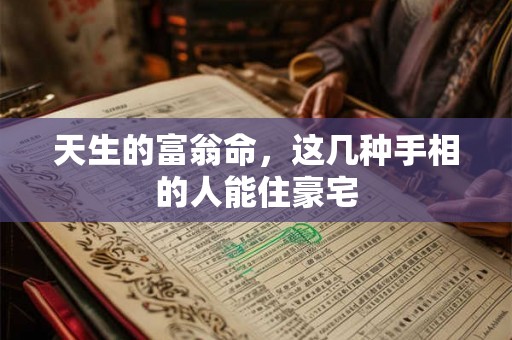 天生的富翁命,这几种手相的人能住豪宅 天生的富翁命,这几种手相的人能住豪宅