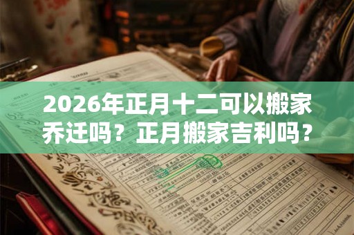 2026年正月十二可以搬家乔迁吗？正月搬家吉利吗？