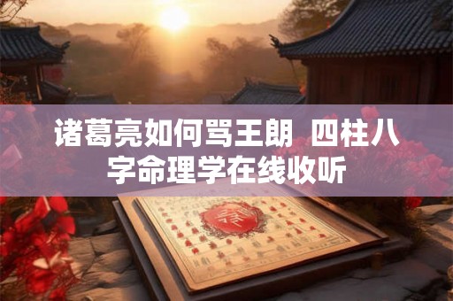 诸葛亮如何骂王朗  四柱八字命理学在线收听