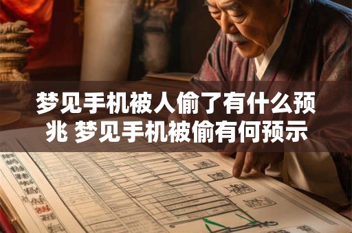 梦见手机被人偷了有什么预兆 梦见手机被偷有何预示梦境是否暗示着某种警示或提醒