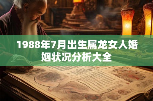 1988年7月出生属龙女人婚姻状况分析大全