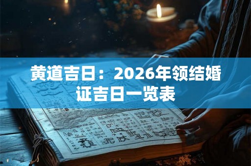 黄道吉日：2026年领结婚证吉日一览表