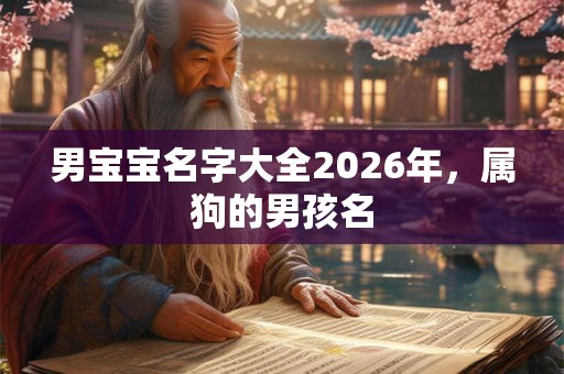 男宝宝名字大全2026年，属狗的男孩名
