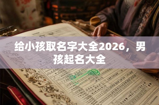 给小孩取名字大全2026，男孩起名大全