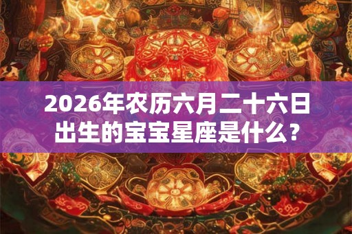 2026年农历六月二十六日出生的宝宝星座是什么？