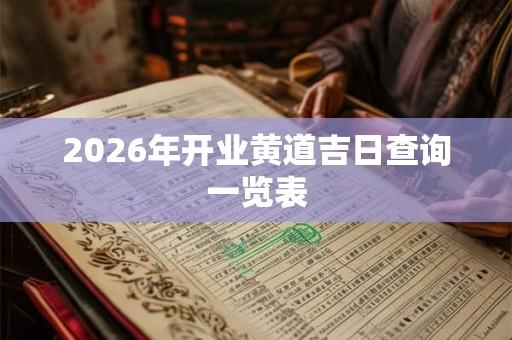 2026年开业黄道吉日查询一览表