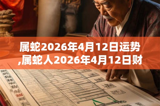 属蛇2026年4月12日运势,属蛇人2026年4月12日财运,生肖蛇2026年4月12日运势
