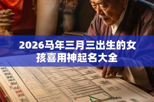 2026马年三月三出生的女孩喜用神起名大全