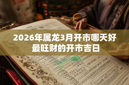 2026年属龙3月开市哪天好 最旺财的开市吉日 2026年属龙3月开市哪天好 最旺财的开市吉日