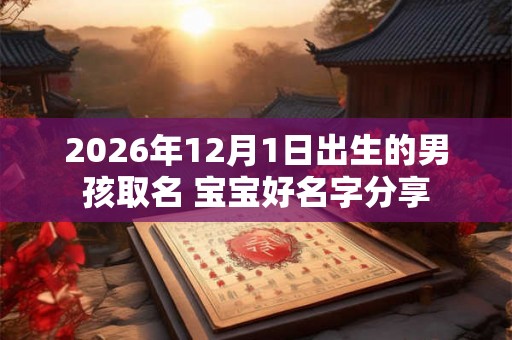 2026年12月1日出生的男孩取名 宝宝好名字分享