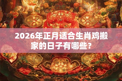 2026年正月适合生肖鸡搬家的日子有哪些? 2026年正月适合生肖鸡搬家的日子有哪些?