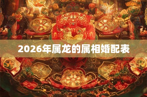 2026年属龙的属相婚配表