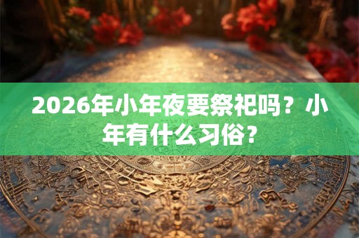 2026年小年夜要祭祀吗？小年有什么习俗？