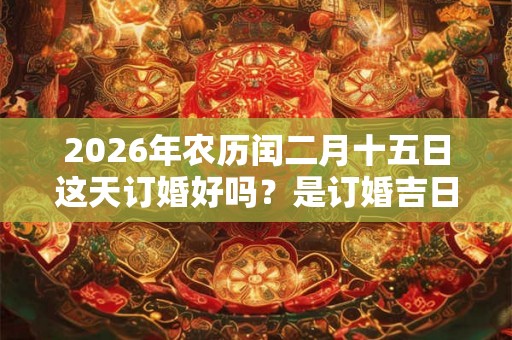 2026年农历闰二月十五日这天订婚好吗？是订婚吉日吗？