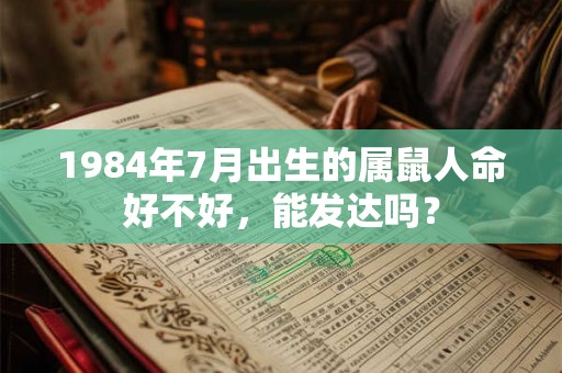 1984年7月出生的属鼠人命好不好，能发达吗？