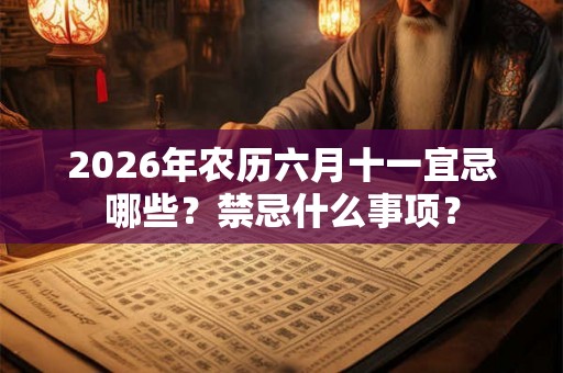 2026年农历六月十一宜忌哪些？禁忌什么事项？
