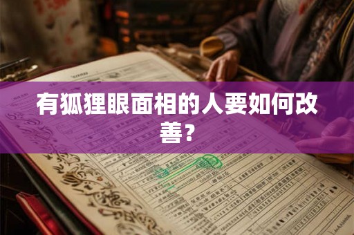 有狐狸眼面相的人要如何改善？