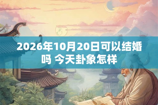 2026年10月20日可以结婚吗 今天卦象怎样 2026年10月20日可以结婚吗 今天卦象怎样
