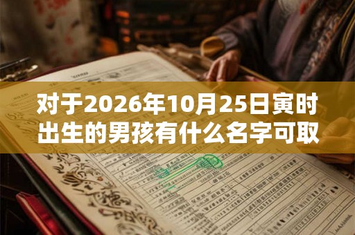 对于2026年10月25日寅时出生的男孩有什么名字可取