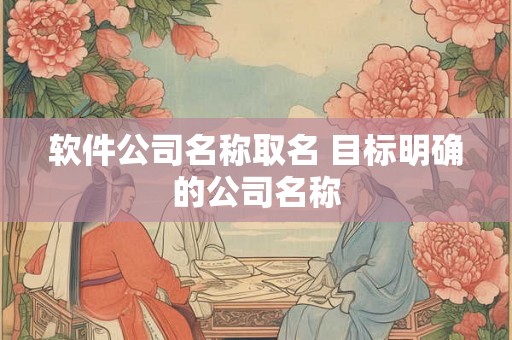 软件公司名称取名 目标明确的公司名称