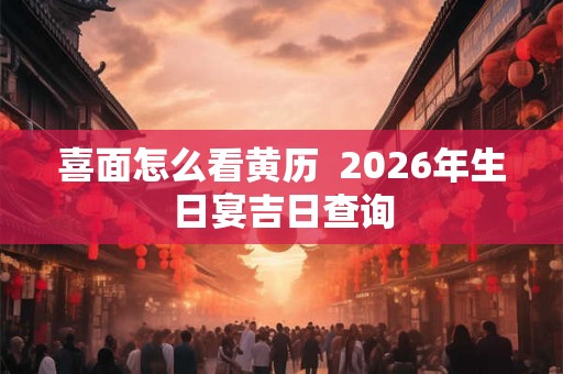喜面怎么看黄历  2026年生日宴吉日查询