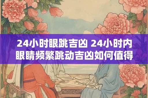 24小时眼跳吉凶 24小时内眼睛频繁跳动吉凶如何值得关注吗