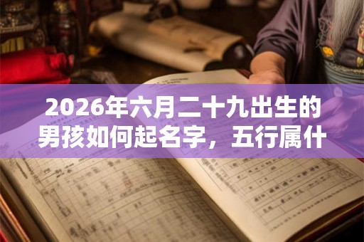 2026年六月二十九出生的男孩如何起名字，五行属什么