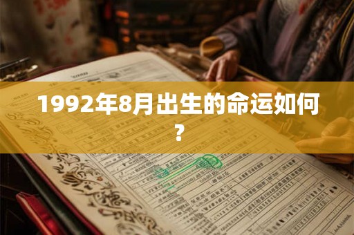 1992年8月出生的命运如何？