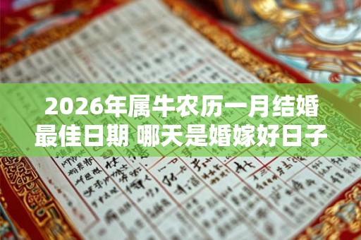 2026年属牛农历一月结婚最佳日期 哪天是婚嫁好日子 2026年属牛农历一月结婚最佳日期 哪天是婚嫁好日子
