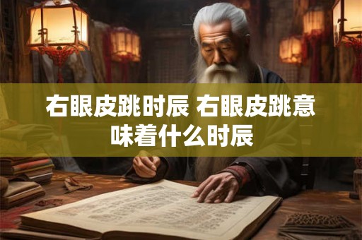 右眼皮跳时辰 右眼皮跳意味着什么时辰