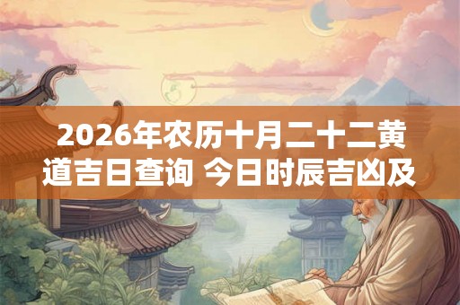 2026年农历十月二十二黄道吉日查询 今日时辰吉凶及宜忌