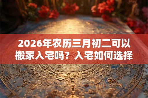 2026年农历三月初二可以搬家入宅吗？入宅如何选择吉日？