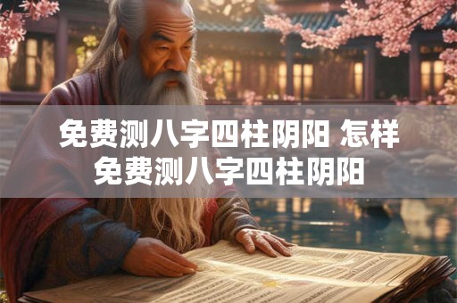 免费测八字四柱阴阳 怎样免费测八字四柱阴阳