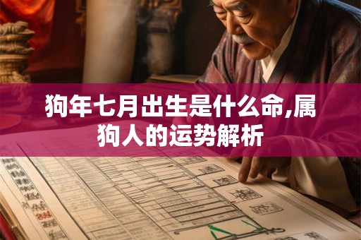 狗年七月出生是什么命,属狗人的运势解析 狗年七月出生是什么命,属狗人的运势解析