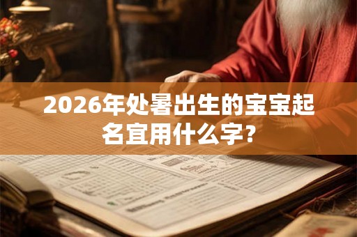 2026年处暑出生的宝宝起名宜用什么字？