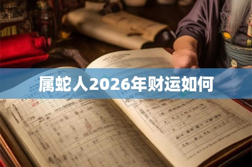 属蛇人2026年财运如何