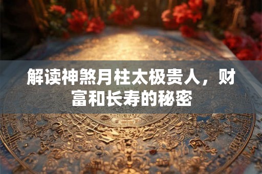 解读神煞月柱太极贵人，财富和长寿的秘密