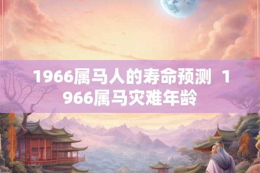 1966属马人的寿命预测  1966属马灾难年龄