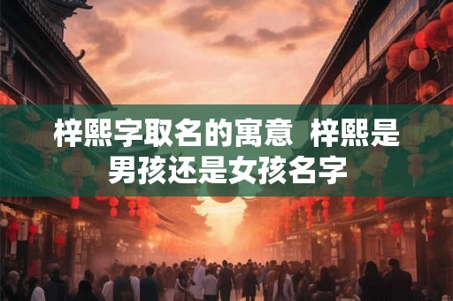 梓熙字取名的寓意  梓熙是男孩还是女孩名字