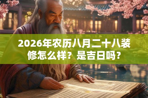 2026年农历八月二十八装修怎么样？是吉日吗？