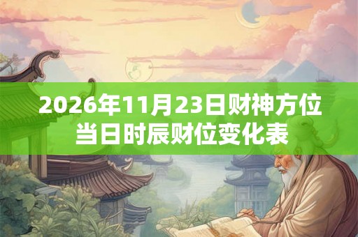 2026年11月23日财神方位 当日时辰财位变化表